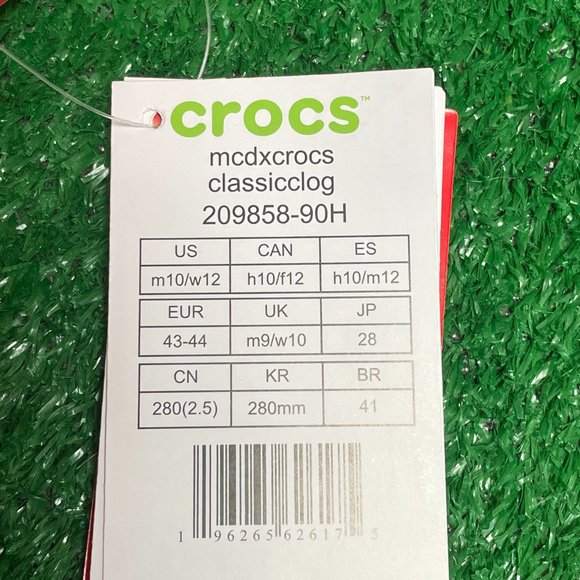 Crocs Classic x McDonalds Low Mens Casual Clogs Red 209858-90H NEW Sz 10 - Picture 2 of 8